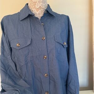Plus size bottom Down denim style Shirt